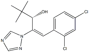 (1E,3S)-1-(2,4-Dichlorophenyl)-4,4-dimethyl-2-(1H-1,2,4-triazole-1-yl)-1-pentene-3-ol 구조식 이미지