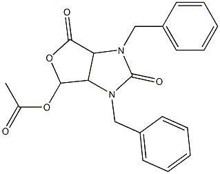 4-Acetyloxy-1,3-dibenzyl-3a,4-dihydro-1H-furo[3,4-d]imidazole-2,6(3H,6aH)-dione 구조식 이미지