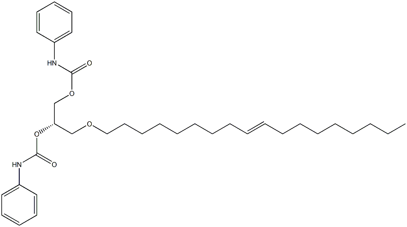 [S,(-)]-1-O,2-O-Bis(N-phenylcarbamoyl)-3-O-[(E)-9-octadecenyl]-L-glycerol 구조식 이미지