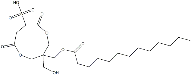 Tridecanoic acid [1-(hydroxymethyl)-4,7-dioxo-6-sulfo-3,8-dioxacyclononan-1-yl]methyl ester Structure