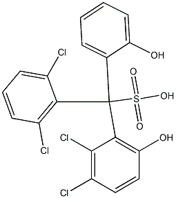 (2,6-Dichlorophenyl)(2,3-dichloro-6-hydroxyphenyl)(2-hydroxyphenyl)methanesulfonic acid Structure