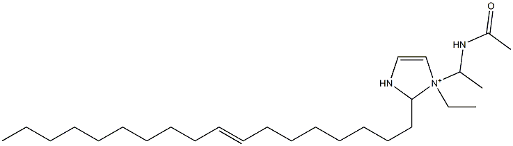 1-[1-(Acetylamino)ethyl]-1-ethyl-2-(8-octadecenyl)-4-imidazoline-1-ium 구조식 이미지