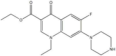 1-Ethyl-6-fluoro-1,4-dihydro-4-oxo-7-(1-piperazinyl)quinoline-3-carboxylic acid ethyl ester 구조식 이미지