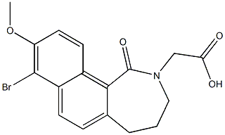 2,3,4,5-Tetrahydro-8-bromo-9-methoxy-1-oxo-1H-naphth[1,2-c]azepine-2-acetic acid Structure