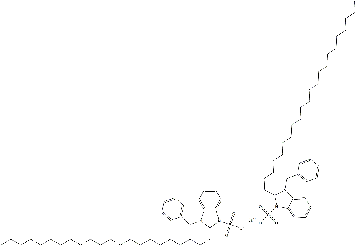 Bis(1-benzyl-2,3-dihydro-2-docosyl-1H-benzimidazole-3-sulfonic acid)calcium salt 구조식 이미지