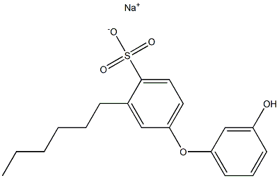 3'-Hydroxy-3-hexyl[oxybisbenzene]-4-sulfonic acid sodium salt 구조식 이미지