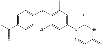 2-[4-(4-Acetylphenylthio)-3-chloro-5-methylphenyl]-1,2,4-triazine-3,5(2H,4H)-dione Structure