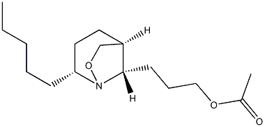 Acetic acid 3-[(2R,5S,8S)-2-pentyl-1-aza-7-oxabicyclo[3.2.1]octan-8-yl]propyl ester Structure
