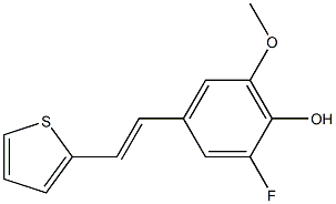 4-[(E)-2-(2-Thienyl)ethenyl]-2-fluoro-6-methoxyphenol 구조식 이미지
