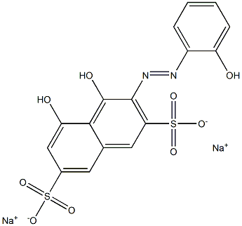 4,5-Dihydroxy-3-[(2-hydroxyphenyl)azo]naphthalene-2,7-disulfonic acid disodium salt 구조식 이미지