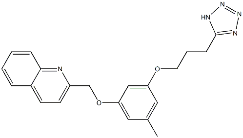 2-[3-[3-(1H-Tetrazol-5-yl)propoxy]-5-methylphenoxymethyl]quinoline Structure