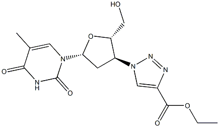 3'-(4-(Ethoxycarbonyl)-1H-1,2,3-triazol-1-yl)-3'-deoxythymidine Structure