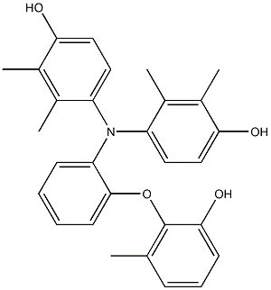 N,N-Bis(4-hydroxy-2,3-dimethylphenyl)-2-(2-hydroxy-6-methylphenoxy)benzenamine 구조식 이미지