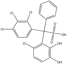 (6-Chloro-2,3-dihydroxyphenyl)(2,3,4-trichlorophenyl)phenylmethanesulfonic acid 구조식 이미지