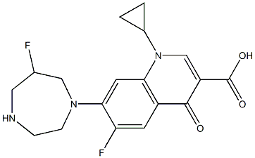 6-Fluoro-1-cyclopropyl-7-(6-fluoro-1,4-diazacycloheptan-1-yl)-1,4-dihydro-4-oxoquinoline-3-carboxylic acid Structure