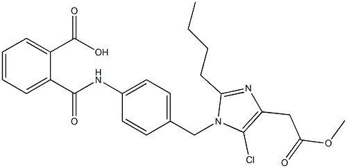 2-Butyl-5-chloro-1-[4-[2-(hydroxycarbonyl)benzoylamino]benzyl]-1H-imidazole-4-acetic acid methyl ester Structure