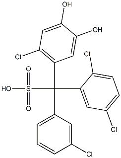 (3-Chlorophenyl)(2,5-dichlorophenyl)(6-chloro-3,4-dihydroxyphenyl)methanesulfonic acid 구조식 이미지