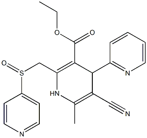 5-Cyano-1,4-dihydro-6-methyl-4-(2-pyridinyl)-2-[(4-pyridinylsulfinyl)methyl]pyridine-3-carboxylic acid ethyl ester 구조식 이미지