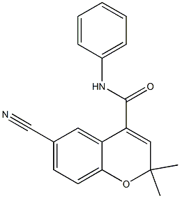 6-Cyano-N-phenyl-2,2-dimethyl-2H-1-benzopyran-4-carboxamide Structure