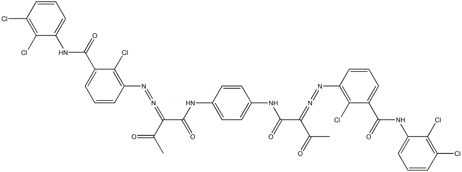 3,3'-[1,4-Phenylenebis[iminocarbonyl(acetylmethylene)azo]]bis[N-(2,3-dichlorophenyl)-2-chlorobenzamide] 구조식 이미지