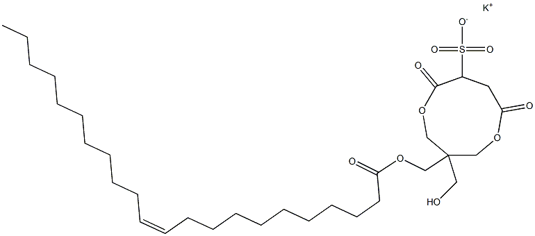 1-[[[(Z)-1-Oxo-11-docosen-1-yl]oxy]methyl]-1-(hydroxymethyl)-4,7-dioxo-3,8-dioxacyclononane-6-sulfonic acid potassium salt Structure