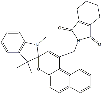 N-[[1',3',3'-Trimethylspiro[3H-naphtho[2,1-b]pyran-3,2'-indolin]-1-yl]methyl]-3,4,5,6-tetrahydrophthalimide Structure