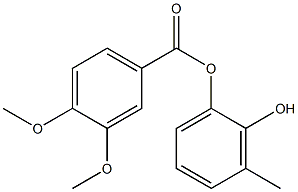 3,4-Dimethoxybenzoic acid 2-hydroxy-3-methylphenyl ester Structure
