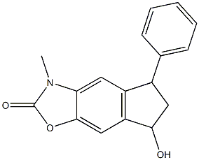 5,6-Dihydro-3-methyl-5-phenyl-7-hydroxy-7H-indeno[5,6-d]oxazol-2(3H)-one 구조식 이미지