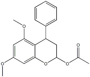 5,7-Dimethoxy-3,4-dihydro-4-phenyl-2H-1-benzopyran-2-ol acetate 구조식 이미지