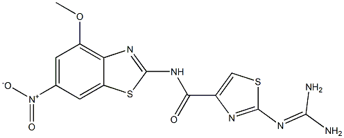 2-(Diaminomethyleneamino)-N-(4-methoxy-6-nitro-2-benzothiazolyl)thiazole-4-carboxamide Structure