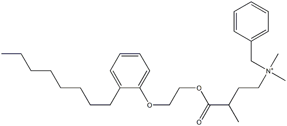 N,N-Dimethyl-N-benzyl-N-[3-[[2-(2-octylphenyloxy)ethyl]oxycarbonyl]butyl]aminium 구조식 이미지