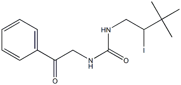 N-(2-Iodo-3,3-dimethylbutyl)-N'-(phenylcarbonylmethyl)urea 구조식 이미지