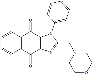 4,9-Dihydro-2-(4-morpholinylmethyl)-1-phenyl-1H-naphth[2,3-d]imidazole-4,9-dione 구조식 이미지