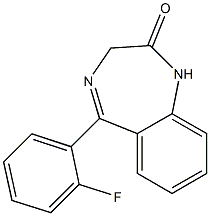 1,3-Dihydro-5-(2-fluorophenyl)-2H-1,4-benzodiazepin-2-one Structure