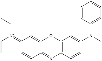 N,N-Diethyl-N-[7-(N-methylanilino)-3H-phenoxazin-3-ylidene]aminium 구조식 이미지