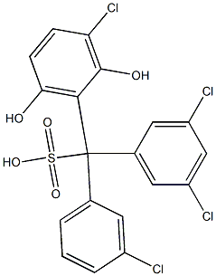 (3-Chlorophenyl)(3,5-dichlorophenyl)(3-chloro-2,6-dihydroxyphenyl)methanesulfonic acid Structure