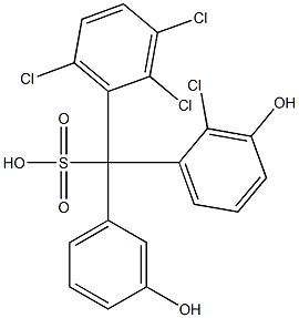 (2-Chloro-3-hydroxyphenyl)(2,3,6-trichlorophenyl)(3-hydroxyphenyl)methanesulfonic acid 구조식 이미지