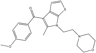 (4-Methoxyphenyl)[6-(2-morpholinoethyl)-5-methyl-6H-thieno[2,3-b]pyrrol-4-yl]methanone 구조식 이미지