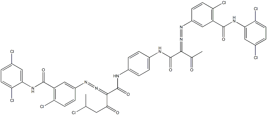 3,3'-[2-(1-Chloroethyl)-1,4-phenylenebis[iminocarbonyl(acetylmethylene)azo]]bis[N-(2,5-dichlorophenyl)-6-chlorobenzamide] Structure
