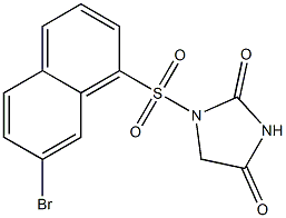 1-[[7-Bromo-1-naphtyl]sulfonyl]imidazolidine-2,4-dione Structure
