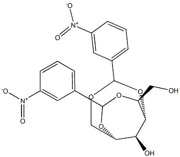 1-O,4-O:2-O,5-O-Bis(3-nitrobenzylidene)-L-glucitol 구조식 이미지