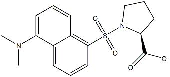 N-[5-(Dimethylamino)-1-naphtylsulfonyl]-L-proline anion 구조식 이미지