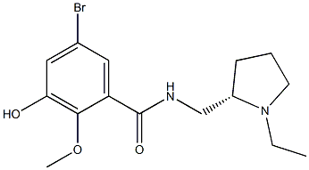 5-Bromo-3-hydroxy-2-methoxy-N-[[(2S)-1-ethyl-2-pyrrolidinyl]methyl]benzamide Structure