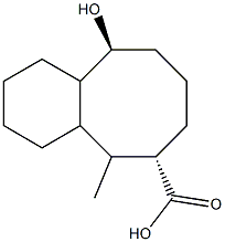 (6S,10S)-5-Methyl-10-hydroxydodecahydrobenzocyclooctene-6-carboxylic acid Structure