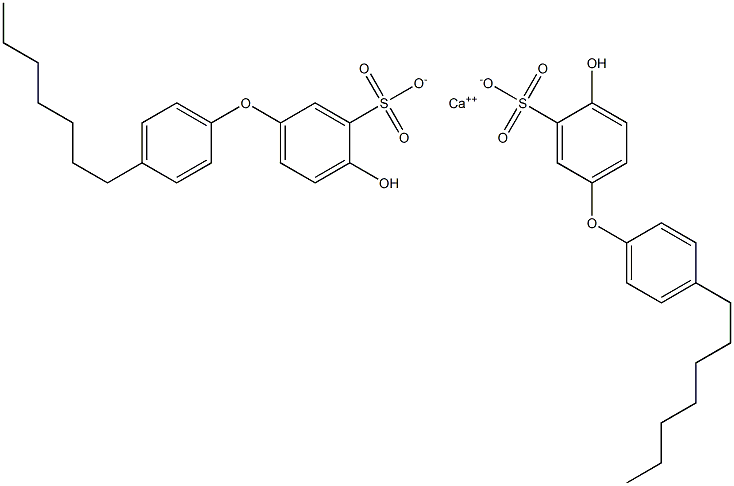 Bis(4-hydroxy-4'-heptyl[oxybisbenzene]-3-sulfonic acid)calcium salt Structure