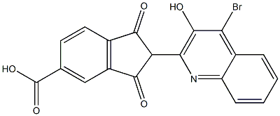 2-(4-Bromo-3-hydroxy-2-quinolyl)-1,3-dioxo-5-indanecarboxylic acid 구조식 이미지