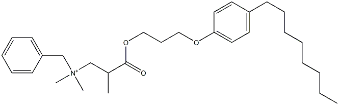 N,N-Dimethyl-N-benzyl-N-[2-[[3-(4-octylphenyloxy)propyl]oxycarbonyl]propyl]aminium 구조식 이미지