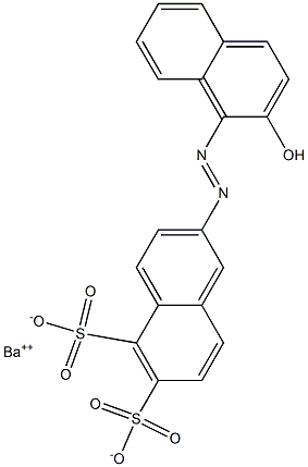 2-[(2-Hydroxy-1-naphtyl)azo]-5,6-naphthalenedisulfonic acid barium salt Structure