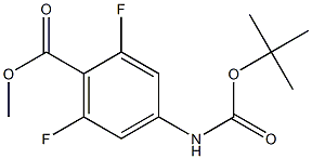 2,6-Difluoro-4-[(tert-butyloxycarbonyl)amino]benzoic acid methyl ester Structure