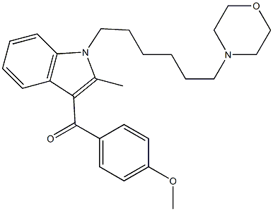 1-[2-(4-Morpholinobutyl)ethyl]-3-(4-methoxybenzoyl)-2-methyl-1H-indole 구조식 이미지